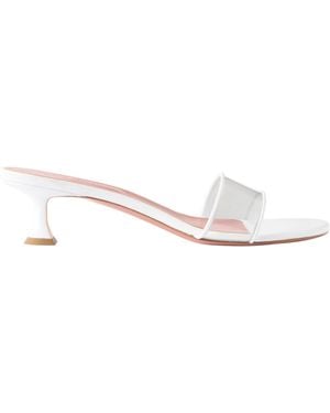 AMINA MUADDI Leather-Trimmed Pvc Sandals - White