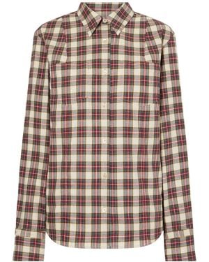 Dries Van Noten Checked Cotton-Flannel Shirt - Brown