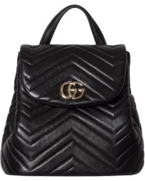 Gucci Gg Marmont Quilted Mini Backpack - Black