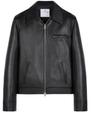 Courreges Leather Shirt Jacket - Black