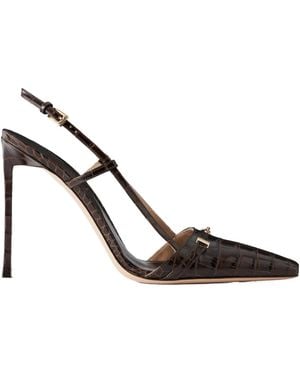 Tom Ford Croc-Embossed Heeled Sandals - Metallic