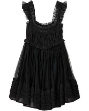 AllSaints Angela Gathered Frill Mini Dress - Black