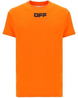 Off-White c/o Virgil Abloh Logo-Print Short-Sleeve T-Shirt - Orange