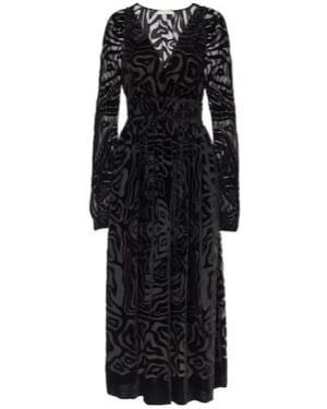 Ulla Johnson Elora Velvet And Mesh Midi Dress - Black