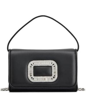 Roger Vivier Embellished Foldover Top Tote Bag - Black