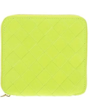 Bottega Veneta Logo Zipper Wallet - Yellow
