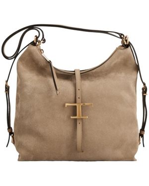 Tod's T Timeless Small Shoulder Bag - Natural