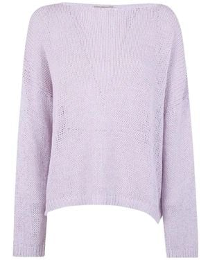 Roberto Collina Boat Neck Knit Pullover - Purple