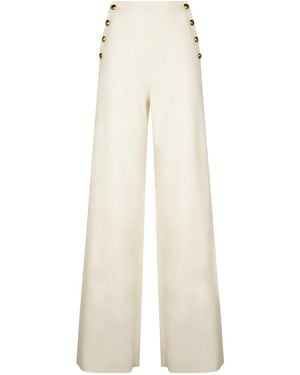 Max Mara Studio Betulla Wide Leg Trousers - White