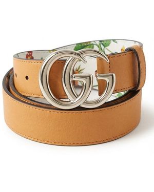 Gucci Gg Plaque Reversible Belt - Metallic