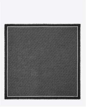 Saint Laurent Printed Square Scarf - Grey