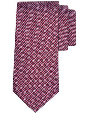 Ferragamo Gancini Regimental Print Silk Tie - Purple