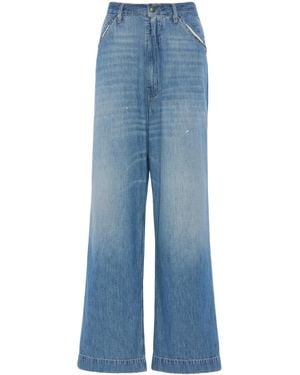 Maison Margiela Patchwork-Detail Wide Leg Jeans - Blue