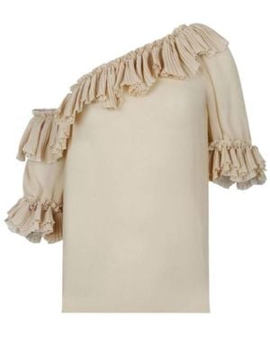 Saint Laurent Short-Sleeved Top - Natural