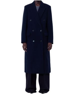 The Row Bamira Double-Breasted Wool Coat - Blue