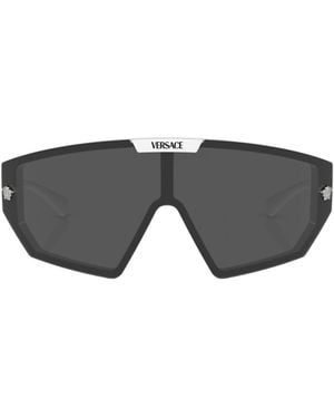 Versace Medusa Shield-Frame Sunglasses - Gray