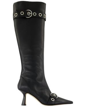 Aeyde Pointed-Toe Knee-High Boots - Black