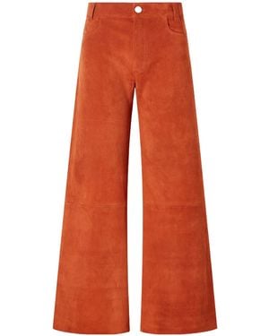 Stouls Lilou Suede Wide-Leg Trousers - Orange