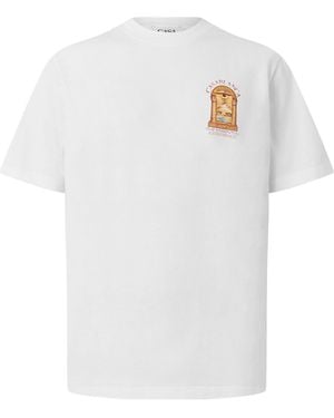CASABLANCA Crew Neck Short-Sleeve Tee - White