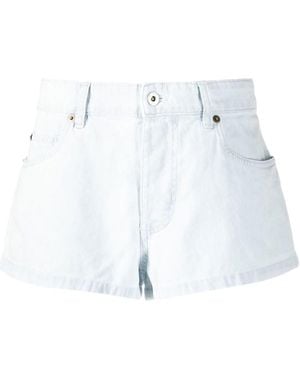 Miu Miu Logo Denim Shorts - Blue