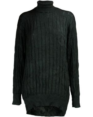 Balenciaga Creased Turtleneck Knit Jumper - Black