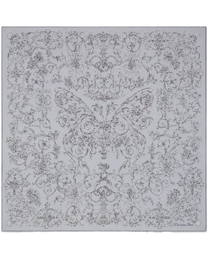 Dior Esque Butterfly 90 Square Scarf - Grey