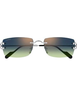 Cartier C Décor Rimless Sunglasses - Green