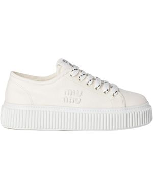 MiuMiu＊Denim sneakers with logo デニムスニーカー＊送料込 三越伊勢丹 | MIU MIU/ミュウミュウ通販 | MIU MIU ロゴ付