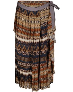 Dries Van Noten Patterned Skirt - Brown