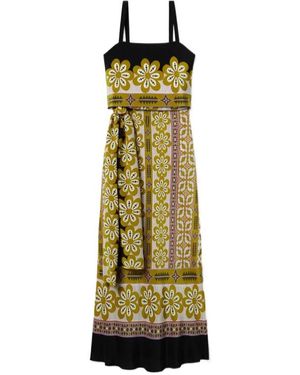 La DoubleJ Slip-Around Floral-Print Maxi Dress - Metallic