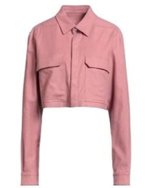 Rick Owens Cropped Utility Jacket With Pointed Collar - Pink