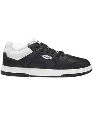 BOSS Logo Detailed Lace-Up Trainers - Black