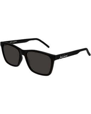 Saint Laurent Logo Framed Sunglasses - Metallic