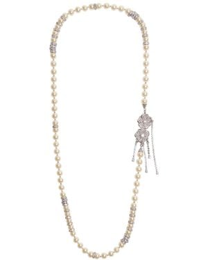 Alessandra Rich Bijoux Crystal-Pearl Necklace - White