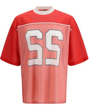 Moschino Mesh Panelled Crewneck T-Shirt - Red