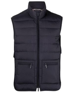 Thom Browne Zipped Down Gilet - Blue