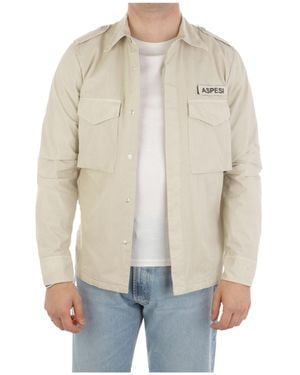 Aspesi Garment-Dyed Military Shirt - Blue