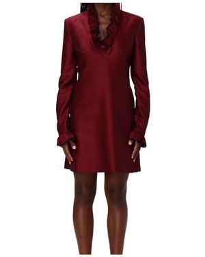 Alberta Ferretti Long-Sleeved Dress - Red