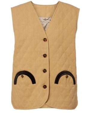 Blazé Milano V-Neck Cotton Waistcoat - Natural