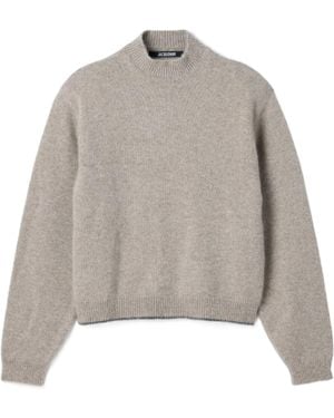 Jacquemus Cachemire Mock-Neck Knitted Jumper - Grey