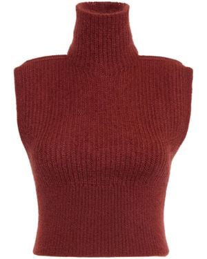 Max Mara Slim-Fitting Mohair Sweater - Red