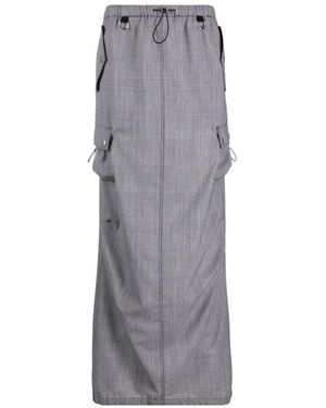 Coperni Houndstooth Cargo Maxi Skirt - Grey