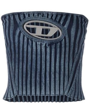 DIESEL M-Clarksville Logo Plaque Bandeau Top - Blue