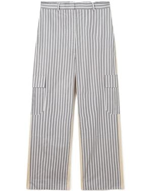 Stella McCartney Oversized Mixed Stripe Cargo Pants - Gray
