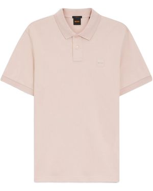 BOSS Logo Patch Short Sleeved Polo Shirt - Pink