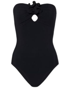 Magda Butrym Floral-Appliqué Swimsuit - Black