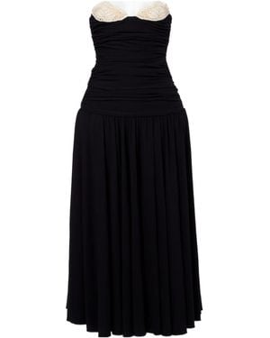 Magda Butrym Crochet-Trimmed Jersey Cocktail Dress - Black