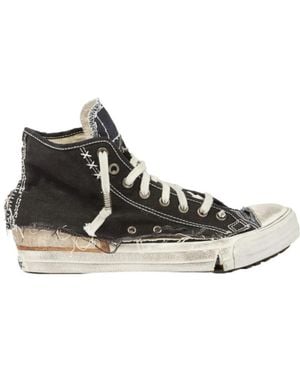 Maison Margiela Distressed Lace-Up Trainers - Brown