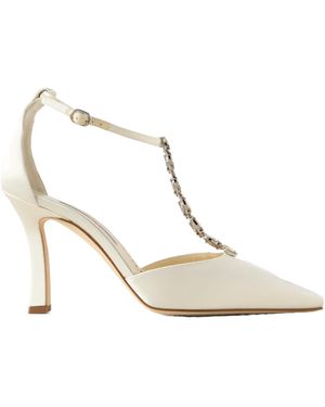 Manolo Blahnik Molara 105 Crystal-Embellished Satin Court Shoes - White
