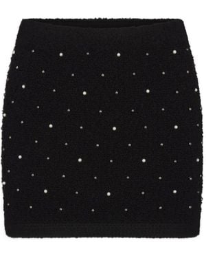 FRAME Pearl-Embellished Mini Skirt - Black